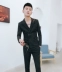 Bộ đồ vest nam phiên bản Hàn Quốc của chàng thanh niên đẹp trai phù hợp với câu lạc bộ đêm xu hướng áo ngực đôi phù hợp với mùa thu quần short nam kaki Suit phù hợp