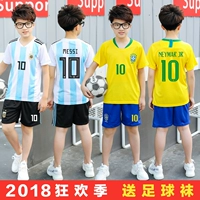 Argentina jersey 2018 World Cup Brazil đội cậu bé mùa hè trường tiểu học phù hợp với đào tạo trẻ em của quần áo bóng đá phù hợp với 	tất dài đá bóng trẻ em	