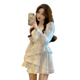 Белое весеннее платье, юбка, приталенный дизайнерский корсет, 2024 года, французский стиль, тренд сезона, V-образный вырез