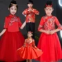 Trang phục lễ hội thiếu nhi phong cách Trung Quốc công chúa ăn mặc học sinh tiểu học tập hợp điệp khúc đọc zither gạc váy khiêu vũ quần áo bé trai 1 tuổi