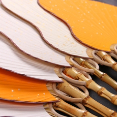 Веер 日式团扇和风纯白半生熟宣纸手绘日本万年红空白扇子宫扇圆形