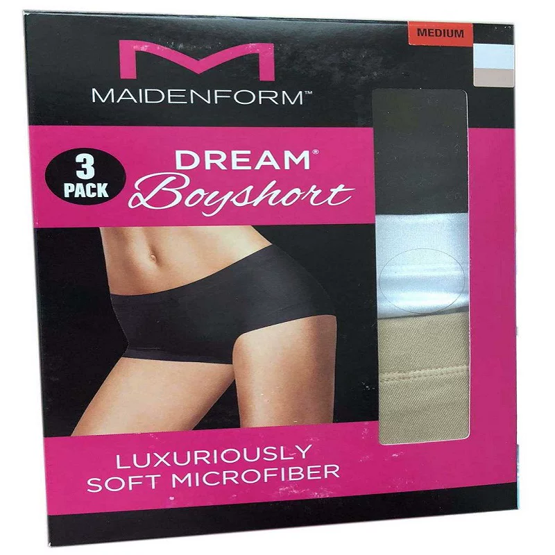 [美国直邮maidenform Dream Boyshort媚登峰女内裤3条装蕾丝内裤]