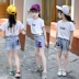Cô gái denim quần short hoạt hình mùa hè 5 cô gái 6 thời trang 8 quần áo trẻ em 9 trẻ em lớn 10 phiên bản Hàn Quốc 12 tuổi quần mỏng phần nóng - Quần jean