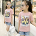 Bé gái 3 xuân hè 4 tay áo ngắn 5T áo 11 chữ 6 bé gái 10 trắng 8 quần áo 9 thủy triều 7-12 tuổi Quần áo trẻ em - Áo thun áo thun trẻ em xuất khẩu Áo thun