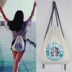Gấp túi chùm nhỏ DrawString ba lô bảo vệ môi trường sinh viên túi nhỏ Hàn Quốc vải bố dây rút thể thao ba lô nữ cặp colkids Ba lô