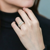 Золотое платиновое обручальное кольцо, с драгоценным камнем, белое золото 18 карат, 2 карат