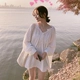 Mùa thu Hàn Quốc phiên bản của ngọt ngào lỏng tính khí cổ tích rắn màu búp bê áo sơ mi trái tim thiết kế máy bong bóng dài tay áo sơ mi