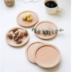 Khay gỗ trang trí, Khay trà hình tròn thiết kế kiểu Nhật Bản