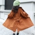 Cô gái áo gió mùa xuân 2018 mới của Hàn Quốc phiên bản của trẻ em thủy triều bình thường phần dài Lantern sleeves hoang dã mùa xuân áo khoác