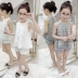 Quần áo bé gái mùa hè 2019 mới thời trang Hàn Quốc quần áo trẻ em hai mảnh thời trang nước ngoài quần áo bé gái mùa hè - Phù hợp với trẻ em quần chục cho bé Phù hợp với trẻ em