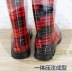 Mùa thu và mùa đông Hàn Quốc mưa khởi động phụ nữ thời trang trong ống ấm áp cao su giày ngọt ngào không thấm nước bông bao gồm giày thạch kích thước lớn mưa khởi động Rainshoes
