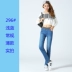 2018 mùa xuân và mùa hè đàn hồi eo đàn hồi ống túm eo cao bảy điểm quần jeans của phụ nữ cộng với phân bón XL chất béo mm Slim quần jean ống côn Quần jean
