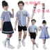 Zhibohong trẻ em của Anh gió mùa hè trường tiểu học đồng phục bông ngắn tay mẫu giáo quần áo màu xanh và lớp màu trắng dịch vụ tùy chỉnh Đồng phục trường học / tùy chỉnh thực hiện