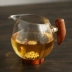 Ly thủy tinh chịu nhiệt tay nhà bằng bạc có tay cầm bằng gỗ đóng cốc kiểu trà Kung Fu kiểu Nhật đặt trà biển - Trà sứ