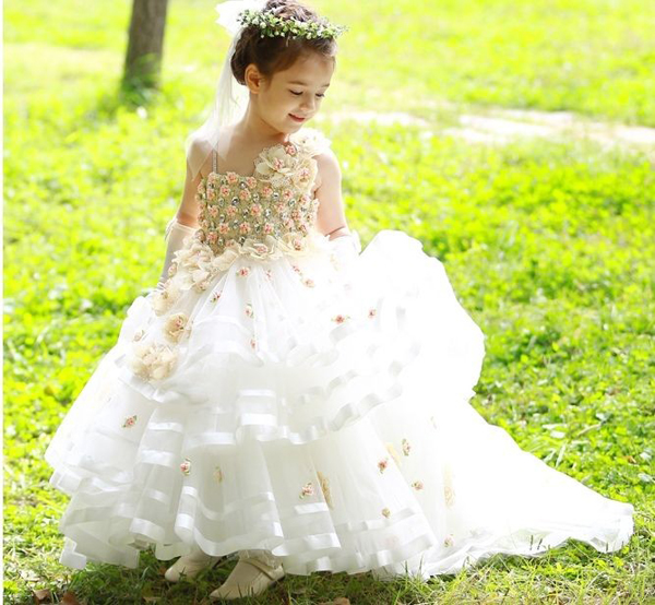 原厂正品甜美公主婚纱 高档儿童礼服裙花童