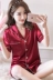 Vài bộ đồ ngủ mùa hè Hàn Quốc băng lụa phần mỏng phụ nữ trẻ ngắn- tay quần short mùa hè thường phục vụ nhà phù hợp với bộ thu đông cho vợ chồng Cặp đôi