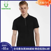 Áo thun thể thao golf nam mùa hè cotton mỏng thoáng khí thấm mồ hôi tay ngắn nhanh khô co giãn xu hướng áo - Áo polo thể thao