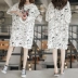 Sản phẩm dành cho bà bầu mùa hè 2019 New Tide Mom Cotton Top Long Hàn Quốc Phụ nữ mang thai Áo thun ngắn tay mùa hè Váy ngắn tay - Áo thai sản
