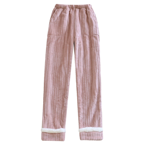 Демисезонные фланелевые коралловые бархатные штаны для отдыха, увеличенная толщина