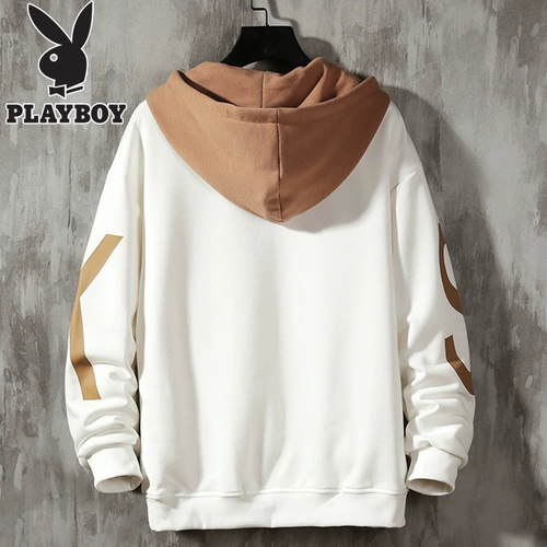 Playboy, мужская демисезонная осенняя толстовка с капюшоном, трендовый универсальный демисезонный лонгслив, оверсайз