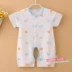 Bé ngắn tay jumpsuit cotton bé mùa hè quần áo ngủ quần áo 2 Cáp Nhĩ Tân 6 trẻ sơ sinh trẻ em 3 tháng 0-1 tuổi mùa hè Áo liền quần