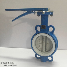 Клапан-бабочка d71f4-10/16衬四氟蝶阀手柄不锈钢304板对夹式蝶阀手动耐酸碱蝶阀 Other