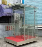 Горячая стеклянная павильон имитация древней гангстерской платформы из нержавеющей стали розового золота может переместить охранник Тайвань