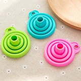 Складная силиконовая воронка для фляжки для домашнего использования, складной пищевой силикон, телескопическая тара