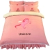 Kỳ lân đầy đủ bông cô gái chăn bông đơn mảnh công chúa bông gió 1,8 m 2.0 m giường đôi - Quilt Covers Quilt Covers