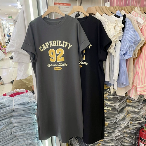 Европейская грузовая круглая шея ленивая t -юбка для лайки лето ...