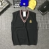 Hàn quốc ulzzang Harajuku lỏng đan vest nam bf gió Hàn Quốc phiên bản của xu hướng đẹp trai sinh viên hoang dã V-Cổ áo khoác áo len trung niên Dệt kim Vest