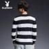Áo len Playboy nam mùa thu mới xu hướng áo len nam cổ tròn giản dị nam thanh niên đan áo len - Áo len