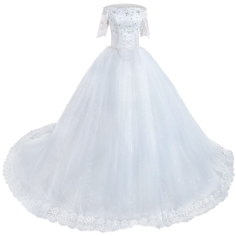 Lace white wedding dress for bride for pregnant suitable for photo sessions, 2023 collection, open shoulders Lace white wedding dress for bride for pregnant suitable for photo sessions, 2023 collection, open shoulders