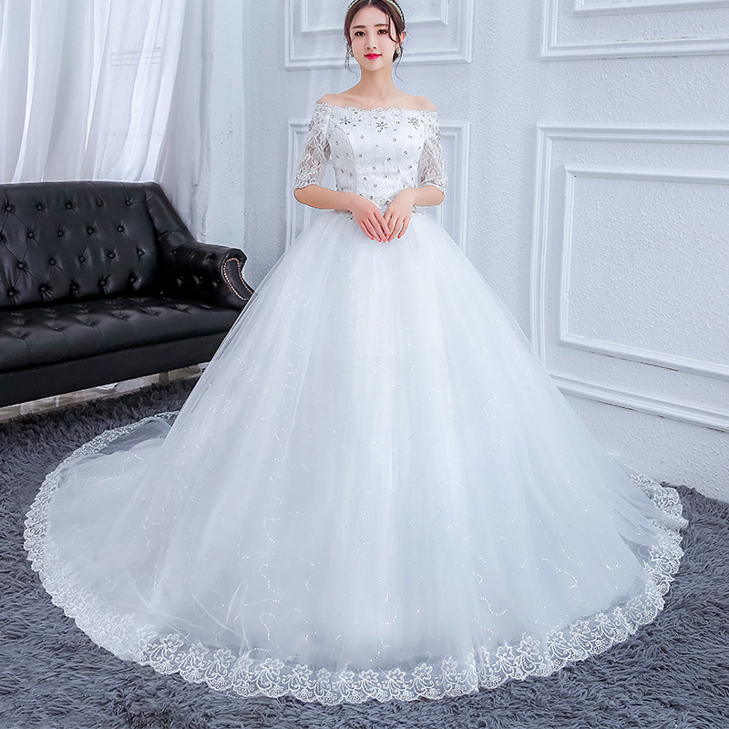 Lace white wedding dress for bride for pregnant suitable for photo sessions, 2023 collection, open shoulders Lace white wedding dress for bride for pregnant suitable for photo sessions, 2023 collection, open shoulders