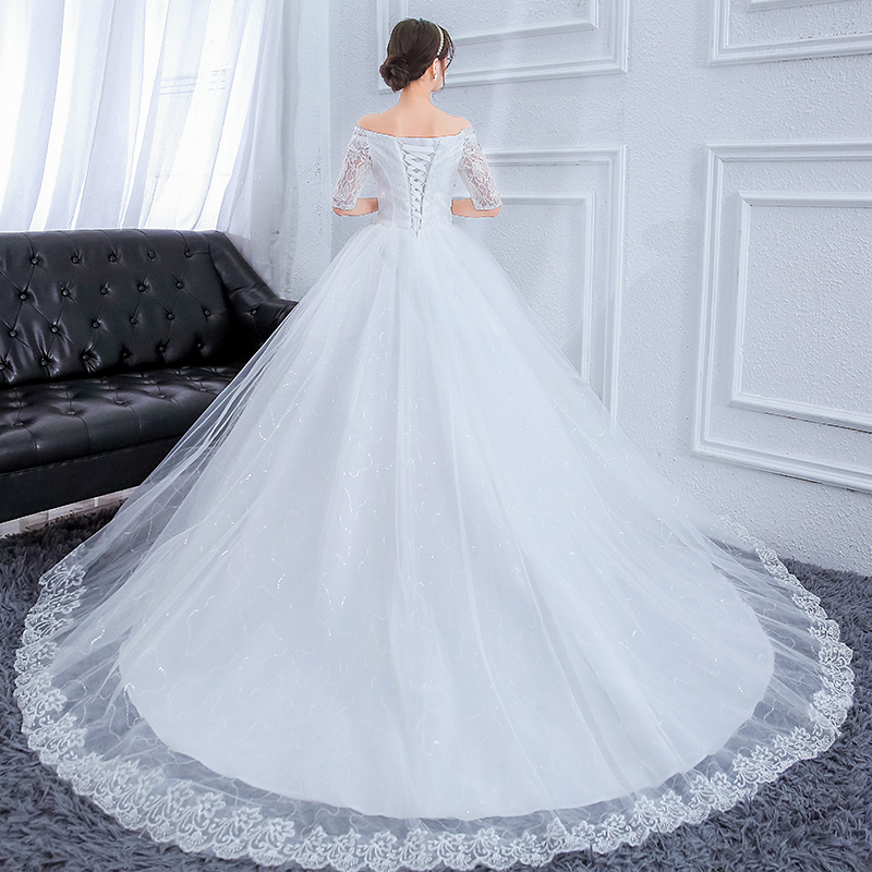Lace white wedding dress for bride for pregnant suitable for photo sessions, 2023 collection, open shoulders Lace white wedding dress for bride for pregnant suitable for photo sessions, 2023 collection, open shoulders