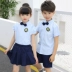 2018 mới mẫu giáo quần áo mùa hè ăn mặc Anh cao đẳng gió bông đồng phục học sinh trang phục tiểu học lớp dịch vụ tùy chỉnh Đồng phục trường học / tùy chỉnh thực hiện