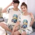 2 bộ giá couple đồ ngủ phụ nữ mùa hè cotton ngắn tay Hàn Quốc phiên bản của dễ thương phần mỏng nam lỏng của nhà dịch vụ phù hợp với mùa hè