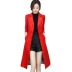 Áo khoác da nữ dài 2018 mới mùa thu đông có kích thước lớn Áo khoác da gió cho nữ phiên bản áo khoác da cừu Hàn Quốc Quần áo da