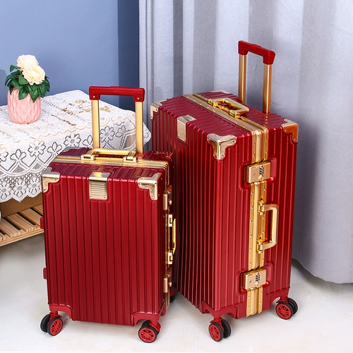 Восемь -год -не магазин пять цветов багаж невеста сопровождала коробку для свадебного пароля Женская вина красная коробка с золотой алюминиевой коробкой