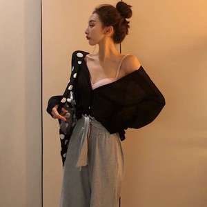 2018 đầu mùa thu mới V-Cổ sexy đơn ngực áo cardigan lỏng dài tay kem chống nắng áo len áo của phụ nữ quần áo áo khoác len cardigan nữ