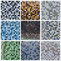 Стеклянная мозаика, белый стеклянный синий современный бассейн