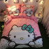 Cotton Hello Kitty Harley Hellokitty Sheets KT Cat Cotton Công chúa Gió Bốn Bộ đồ giường hoạt hình bộ ga nệm Bộ đồ giường bốn mảnh