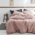 Phong cách Nhật Bản đơn giản cotton màu bông rửa bông bốn mảnh công chúa gió sen lá trải giường khăn trải giường - Bộ đồ giường bốn mảnh