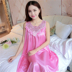 Ladies sling nightdress mùa hè lụa kích thước lớn chất béo MM200 £ sexy phụ nữ mang thai kích thước lớn ice silk đồ ngủ của phụ nữ váy Đêm đầm