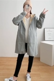 Длинная толстовка для беременных, утепленная куртка, пуховик, пальто, средней длины, большой размер