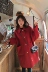 Xiaoyi tùy chỉnh mùa đông mới đầy đủ len thủ công áo khoác nữ nhỏ subnet đỏ áo len dài - Accentuated eo áo Accentuated eo áo