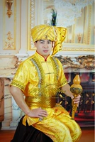 [傣 王妃] Đại nam trình diễn trang phục biểu diễn trang phục sân khấu Palăng lụa bawu chơi quần áo mùa hè ngắn - Trang phục dân tộc áo thể thao