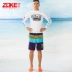 Quần đi biển Zoke size rộng cho nam nhanh khô thoáng khí Phiên bản Hàn Quốc của boxer năm điểm 2017 quần short suối nước nóng mới - Quần bãi biển
