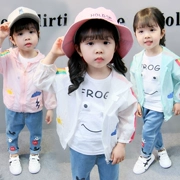 Trẻ em kem chống nắng quần áo phần mỏng cô gái Hàn Quốc bé mùa hè bảo vệ UV bãi biển không thấm nước ngoài trời dài tay áo khoác