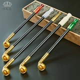 Мужская традиционная сухой дымовой мешок горшок старой в стиле чистого медного агата сигареты с твердым деревом сигарет сигарет сигарета